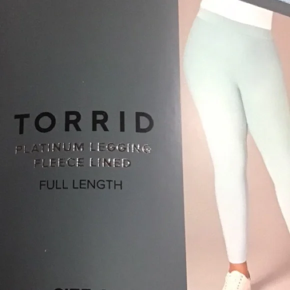 Torrid Platinum Fleece Lined Blue Dip Dye Leggings NWT - Picture 10 of 13